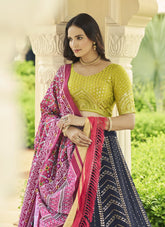 Fashionable Georgette Lehenga Choli in Navy